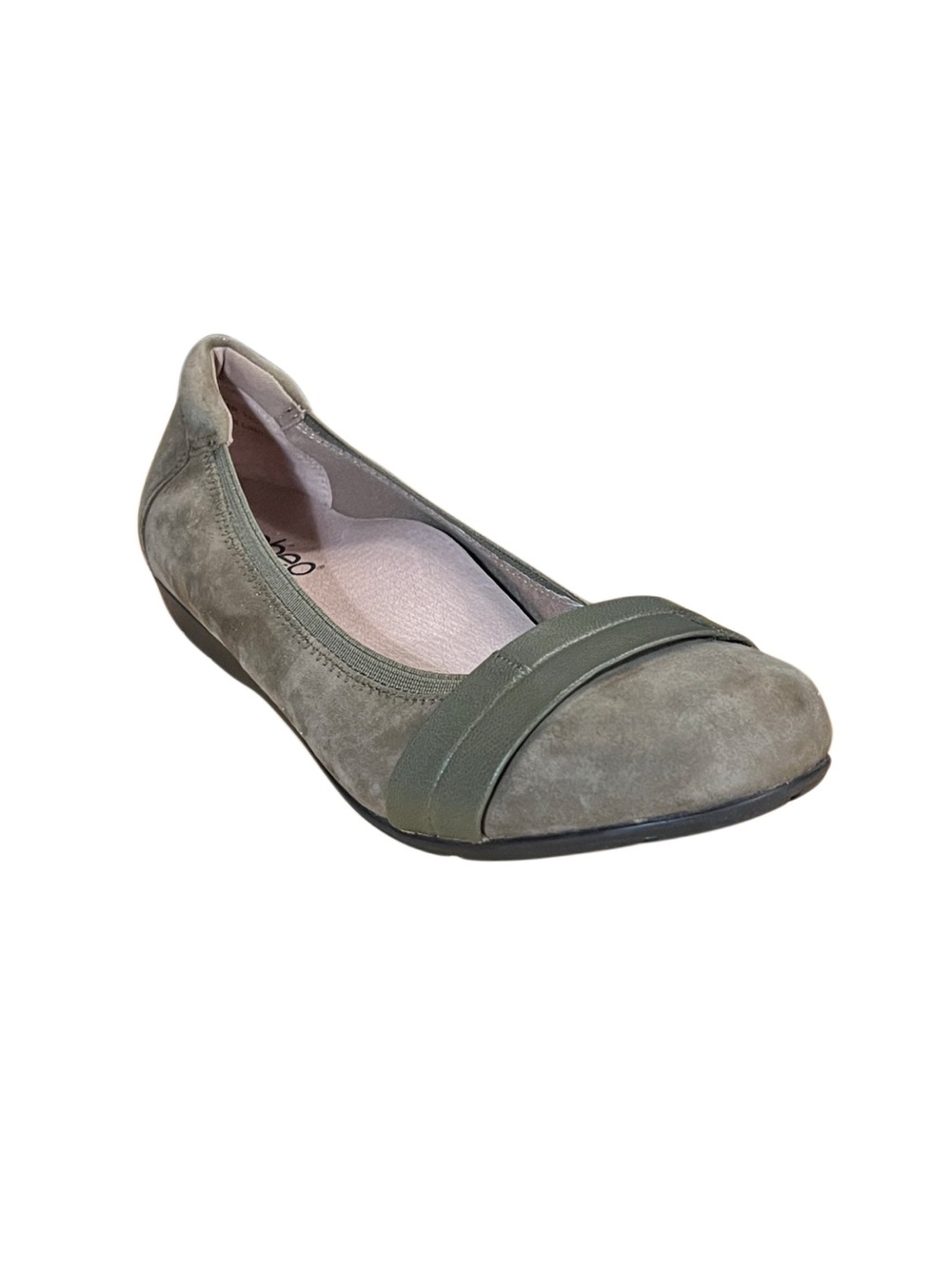 Abeo Women’s Olive Suede Leather Ballet Flat Sz 7.5